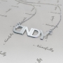 10k White Gold Name Necklace in Block Print - "Cindy" - 2