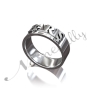 Turkish Name Ring with Layered Letters in 14k White Gold - "Baris" - 1
