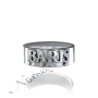 Turkish Name Ring with Layered Letters in 14k White Gold - "Baris" - 2