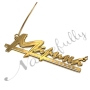 Russian Name Necklace with Diamonds in 18k Yellow Gold Plated Silver - "Marina" - 2