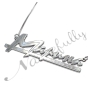 Russian Name Necklace with Diamonds in 14k White Gold - "Marina" - 2