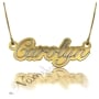 3D Name Necklace in Elegant Script - "Carolyn" (Two-Tone 14k White & Yellow Gold) - 1