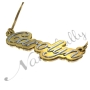 3D Name Necklace in Elegant Script - "Carolyn" (Two-Tone 14k White & Yellow Gold) - 2