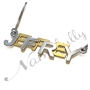 3D Name Necklace with Bold Layered Letters - "Jeffrey" (Two-Tone 10k Yellow & White Gold) - 2