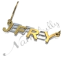 3D Name Necklace with Bold Layered Letters - "Jeffrey" (Two-Tone 10k White & Yellow Gold) - 2