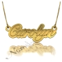 3D Name Necklace in Elegant Script in 14k Yellow Gold - "Carolyn" - 1