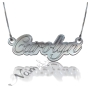 3D Name Necklace in Elegant Script in 10k White Gold - "Carolyn" - 1