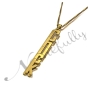 Vertical 3D Name Necklace with Double Layer in 14k Yellow Gold - "Chuck" - 2