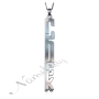 Vertical 3D Name Necklace with Double Layer in 10k White Gold - "Chuck" - 1