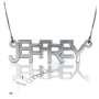 3D Name Necklace with Bold Layered Letters in Sterling Silver - "Jeffrey" - 1