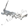 3D Name Necklace with Bold Layered Letters in 10k White Gold - "Jeffrey" - 2