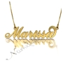 18k Yellow Gold Plated 3D Carrie-Style Name Necklace - "Marissa" - 1