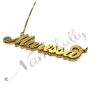 14k Yellow Gold 3D Carrie-Style Name Necklace - "Marissa" - 2