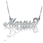 10k White Gold 3D Carrie-Style Name Necklace - "Marissa" - 1