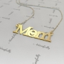 "Mom" Necklace with Heart Pendant in 14k Yellow Gold - 2