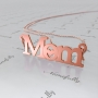 "Mom" Necklace with Heart Pendant in Rose Gold Plated - 1