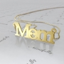 "We Love Mom" Necklace with Diamonds in 18k Yellow Gold Plated - 1