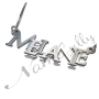 Sparkling Name Necklace with Layered Letters in Bold Font in Sterling Silver - "Melanie" - 2