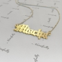 Name Necklace in Gothic Inspired Font in 14k Yellow Gold - "Mischa Barton" - 2