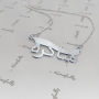 Arabic Name Necklace on Swoosh in Sterling Silver - "Shakira" - 2