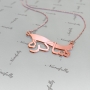 Arabic Name Necklace on Swoosh in Rose Gold Plated Silver - "Shakira" - 2