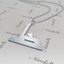 10k White Gold Arabic Initial Necklace - "Tha" - 2