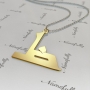 14k Yellow Gold Arabic Initial Necklace - "Tha" - 2
