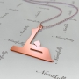 14k Rose Gold Arabic Initial Necklace - "Tha" - 2