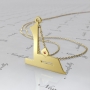 Arabic Initial Necklace with Swarovski Birthstones in 18k Yellow Gold Plated Silver - "Tha" - 1