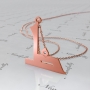 Arabic Initial Necklace with Diamonds in 14k Rose Gold - "Tha" - 1