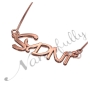 Customized Name Necklace with Diamonds in 14k Rose Gold - "Sydni" - 2