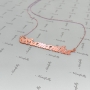 Name Necklace with Hearts and Diamonds in Rose Gold Plated Silver - "Samantha" - 2