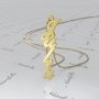Vertical Name Necklace Carrie Style in 14k Yellow Gold - "Julia" - 1