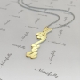 Vertical Name Necklace Carrie Style in 14k Yellow Gold - "Julia" - 2