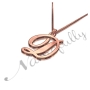 Initial Necklace in Script Font in 18k Solid Rose Gold - "It Starts with D" - 2