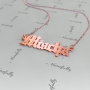 Name Necklace with Diamonds & Gothic Font in Rose Gold Plated Silver - "Mischa Barton" - 2