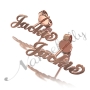18k Solid Rose Gold Carrie-Style Name Earrings - "Jackie" - 2