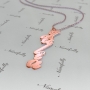 Vertical Carrie-Style Name Necklace with Diamonds in 14k Rose Gold - "Julia" - 2