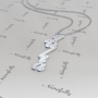 Vertical Name Necklace Carrie Style in 10k White Gold - "Julia" - 2