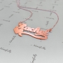 Personalized Name Necklace with Heart in 18k Solid Rose Gold - "Rachel" - 2