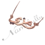 Arabic Name Necklace with Swarovski Birthstones in 14k Rose Gold - "Ramzi" - 2