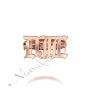 Rose Gold Plated Monogram Ring in Gothic Font - "DJL" - 2