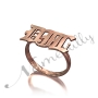 Rose Gold Plated Monogram Ring in Gothic Font - "DJL" - 1
