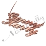 Couple Name Necklace with Diamonds in Rose Gold Plated Silver - "Ginny 'n Harry" - 2