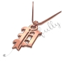 Gothic Initial Necklace in 18k Solid Rose Gold - "It Starts with P" - 2