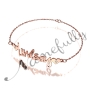 Name Bracelet with Hearts and Diamonds in Rose Gold Plated Silver - "Lindsay" - 2