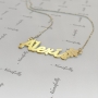 Customized Necklace with Name and Flower in 14k Yellow Gold - "Alexis" - 2