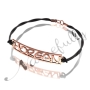 Bracelet with Cutout Name Plate and Leather Band in 14k Rose Gold - "Morgan" - 2