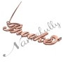 Sparkling Carrie Name Necklace in Rose Gold Plated Silver - "Brooke" - 2