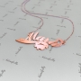 Name Necklace with Bunny and Diamonds in Rose Gold Plated Silver - "Mara" - 2